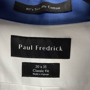 Paul Fredrick Men's Shirt in Blue and White
